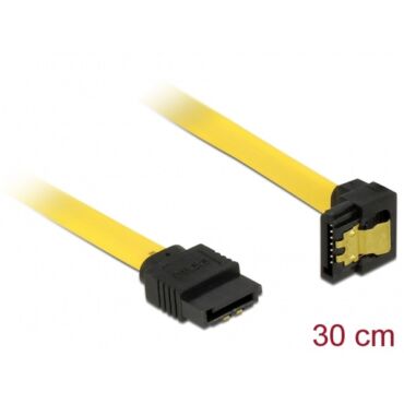 DELOCK kábel SATA3 egyenes-90 fok le, 30cm, sárga