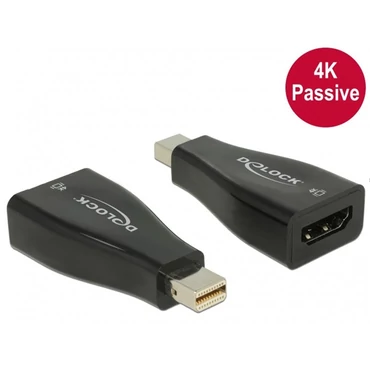 DELOCK Átalakító mini Displayport 1.2 male to HDMI female 4K passzív, fekete
