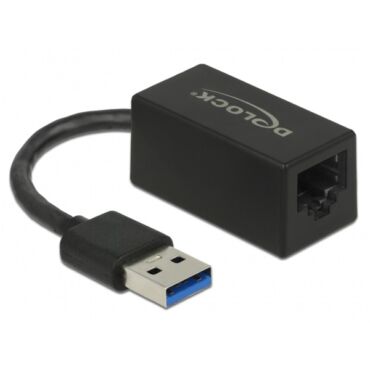 DELOCK Átalakító USB 3.2 Gen 1 Type-A to Gigabit LAN kompakt, fekete