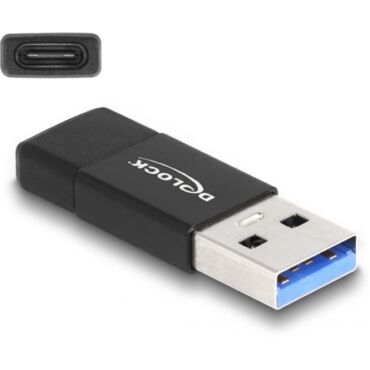 DELOCK Átalakító USB 2.0 Type-A male to USB Type-C female, fekete